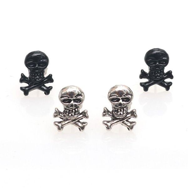 Stud Hip Hop Punk Rock Hombres Mujeres Retro Skl Pendientes Pareja Fiesta Decoración Regalo de Halloween Venta al por mayor 1 par Drop Delivery Jewelry Dhpwg