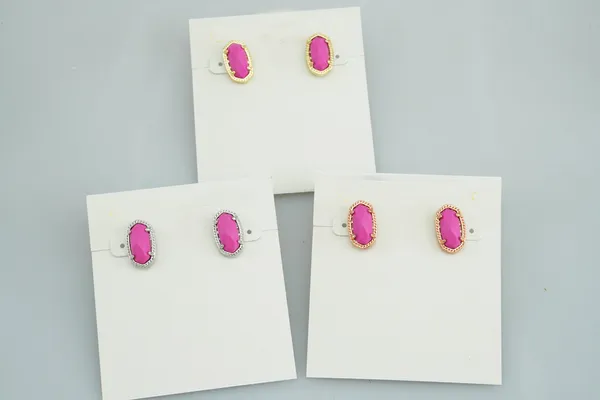 Boucles d'oreilles à crochet plaqué or véritable 18 carats, turquoise rose, bijoux, lettre, cadeau avec sac à poussière gratuit