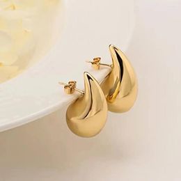 Stud Hoop Huggie Hoop Huggie Hoop Huggie Hoop Oorbellen Roestvrij staal Tear Drop Dupes voor dames Goud Chunky Lichtgewicht Waterdrop Earring Mode-sieraden Geschenken