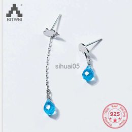 Stud Offre Spéciale S925 En Argent Sterling Mode Mélange Créatif Personnalité Parapluie Nuage Pluie Kyanite Boucle D'oreille YQ231026