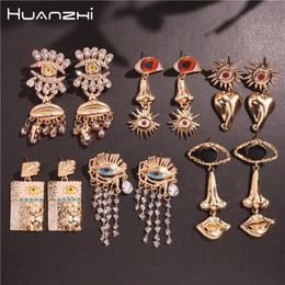 Stud Huanzhi Lèvres Nez S Boucles d'oreilles pour femmes Cristal Longue Goutte Gland Perle Vintage Ethnique Chunky Exagéré Irrégulier Je 230928