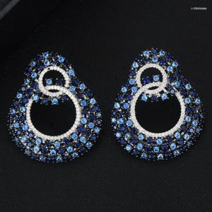 Stud Infinity Earring for Women Wedding 2022 Spring Collection colorée Dubai Bridal Full Cumbic Zircon Oreilles Boucrures d'oreilles