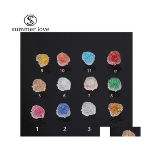 Stud Irregar Crystal Cluster Flower Resin Mold Colorf Druzy Earring Sieraden Making for Women Girls Valentijnsdag Drop levering Earri DHQ3O