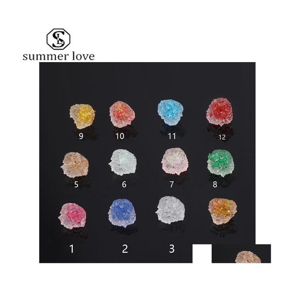 Stud Irregar Crystal Cluster Fleur Moule de résine Colorf Bijoux de boucle d'oreille Druzy Fabrication pour les femmes Girls Valentin Drop Livraison Earri DHQ3O