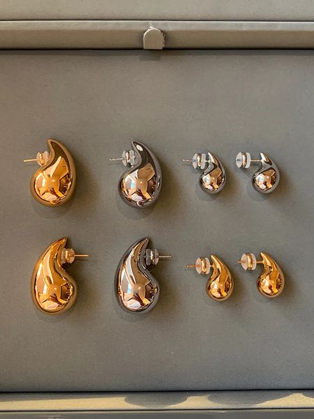 Stud Italian Metallic Silver en forme de poire en forme de boucles d'oreilles 24 Jewelry 231222