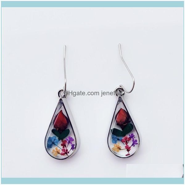 Stud Jewelryyiwu Water Dry Shaped Rose Trinket Flower Boucles d'oreilles Drop Delivery 2021 Xe0Ts