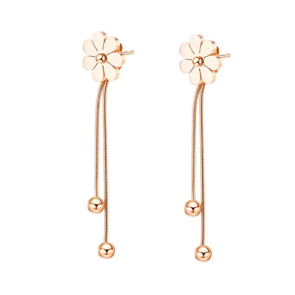 Stud JHSL marca joyería de moda linda joven mujer encanto pendientes Color oro rosa cóctel fiesta regalo