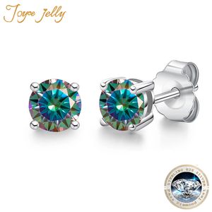 Stud JoyceJelly D Color Boucles d'oreilles S925 Sterling Sliver Plaqué avec boucle d'oreille en or blanc 18 carats pour femmes Sparkling Fine Jewelry 230907