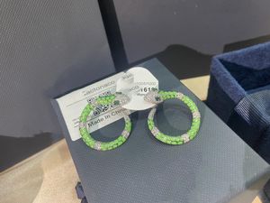 Stud Juli Nieuw 925 Sterling Silver Origineel Nieuwe authentieke fluorescerende groene slangoorbellen Hoge kwaliteit luxe oorbellen