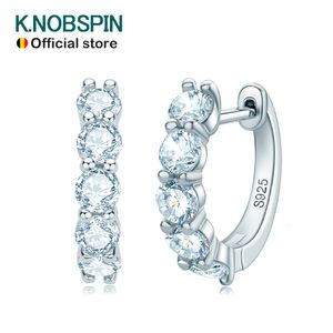 Stud KnobSpin D Color Loop Earring 925 Sterling Sliver verguld met 18k witgouden oorbel voor vrouwen sprankelende fijne sieraden 230403