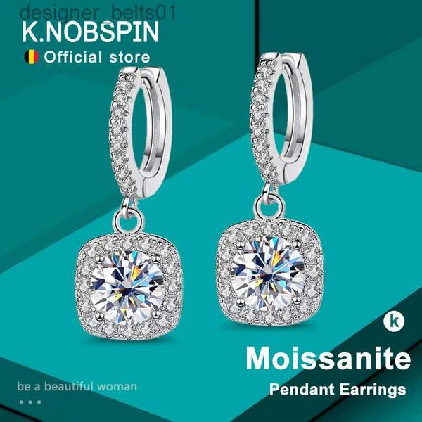 Stud KNOBSPIN D Couleur Moissanite Boucle d'oreille 925 Sterling Sliver Plaqué avec boucle d'oreille en or blanc pour les femmes de fiançailles de mariage Fine JewelryC24319