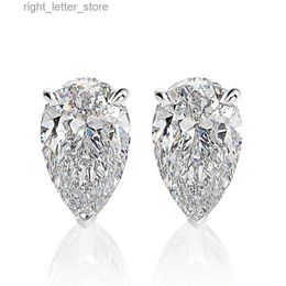 Stud KNRIQUEN poire 5*8 simuler Moissanite pierres précieuses boucles d'oreilles or blanc 925 boucles d'oreilles en argent Sterling bijoux fins en gros YQ231211