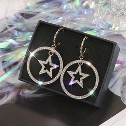 Orecchini geometrici di marca di gioielli di moda di cristallo lucido della Corea della vite prigioniera per le donne Ragazze regalo Zircone Stella Cuore 1E0463213