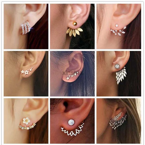 Stud coréen cristal fleur goutte boucles d'oreilles pour femmes mode hyperbole coeur étoile ange aile perle oreille bijoux accessoires YQ240129