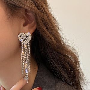 Stud Korean Fashion Love Earrings For Women Retro Simple Long Tassel Trend Net beroemdheid overdreven sieraden