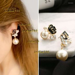 Número de perla coreana de Stud Crystal 5 Diseñador Joyas de lujo Brincos Orecchini Pendientes para mujeres 2024 Joyas Brincos