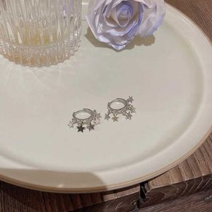 Stud Korean Small Star Hoop oorbellen Leuke zilveren kleur Tassel geometrische stijl oorrang mode punk sieraden geschenken