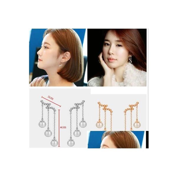 Étoile coréenne avec boucles d'oreilles glôles oreille perle alliage sier rose gold fashion womens accessoires