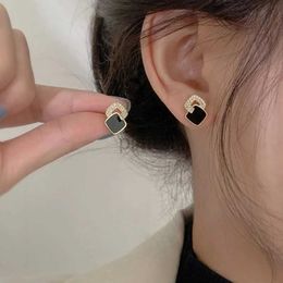 Étalon coréen style zircon oreille étalon pour les femmes en strass brillance ramionnage géométrique boucles d'oreilles de fête de fête de fête de bijoux d240426