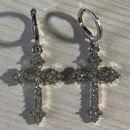 Stud Koreaanse Zirkoon Crystal Cross Earring Drop Oorbellen voor Gothic Punk Hip Hop Vrouwelijke Piercing Dangle Oorbellen Partij Sieraden 230928