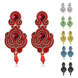 Étalon kpacota mode exquise suspendre boucles d'oreilles bijoux ethnique Rhinaison Souche artisanat à la main pour femmes colorées