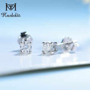 Stud Kuololit 100% pierres précieuses 585 boucles d'oreilles en or Rose pour femmes solide 925 en argent Sterling Solitaire fête bijoux fins 221119