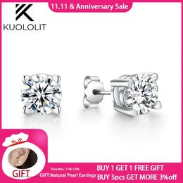 Aretes Kuololit para mujer Plata de ley 925 maciza con punta de corazón 2CTW Diamantes de talla brillante D VVS1 listos para enviar EE. UU. 231115