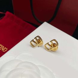 Stud Grand diamant boucles d'oreilles designer pour femme plaqué or 18 carats mode marque de luxe lettre V mans boucles d'oreilles filles clous d'oreilles mariages cadeau ne se décolore pas paty