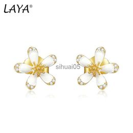 Stud LAYA 925 boucles d'oreilles minimalistes en argent sterling pour femmes à la main émail luxe piercing oreille style coréen bijoux fins YQ231026