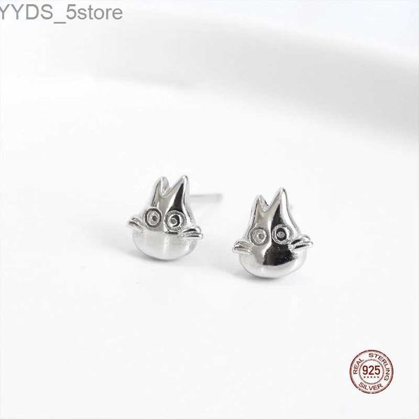 Stud LKO réel 925 en argent Sterling mignon dessin animé Totoro boucles d'oreilles pour les femmes doux clous d'oreille pour les filles bijoux ornements YQ231107