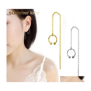 Stud Lange Tassel Chain Ear Cuff oorbel voor vrouwen Boheemse stijl Retro Sier Gold Clip Lady Sieraden Party Gift Druppel Levering oorbellen Dhyo7