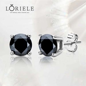 LORIELE noir Moissanite boucles d'oreilles pour hommes femmes D couleur 6.5mm Solitaire diamant boucles d'oreilles solide 925 bijoux en argent Sterling YQ240110