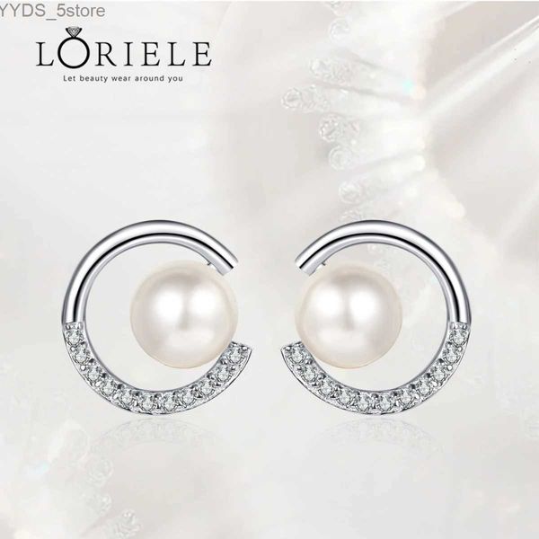 LORIELE boucles d'oreilles en perles de culture d'eau douce pour véritable VVS1 Moissanite boucles d'oreilles en argent Sterling 925 perle boucles d'oreilles bijoux YQ231107