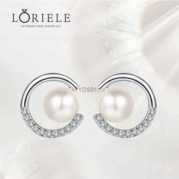 Stud LORIELE Pendientes de perlas cultivadas de agua dulce para Real VVS1 Moissanite Stud Pendientes 925 Sterling Silver Pearl Ear Studs Joyería YQ231114