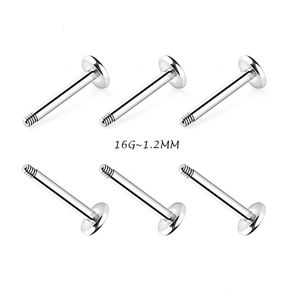 Stud LOT100pcs Body Piercing Bijoux Pièces - Acier Lèvre Joue Tragus Bar Piercing 16g Labret Bar Piercing DIY Body Jewelry 231020