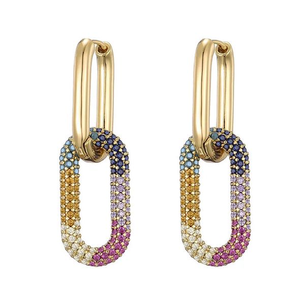 Stud LOVBEAFAS marque couleur or géométrique ovale rectangle boucles d'oreilles pour femmes Zircon bijoux de mariage élégant femme balancent boucles d'oreilles 231005