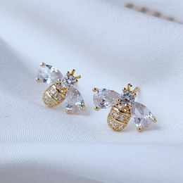 Stud Luxe Zirkoon Bee Oorbellen Elegante Bloem Persoonlijkheid Vrouwelijke Mode-sieradenStud Farl22