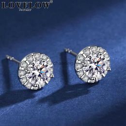 Stud Main Stone 1ct Moissanite D couleur boucles d'oreilles pour femmes S925 en argent Sterling diamant boucle d'oreille clous d'oreille de mariage bijoux fins YQ240110