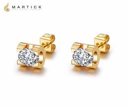 Stud Martick Goldcolor Boucles d'oreilles en acier inoxydable pour femmes Rose CZ Fine Jewelry Gift E1607197911
