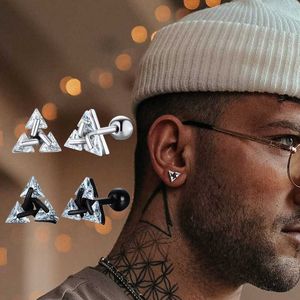 Stud Hommes Stud Triangle Percé Cristal Zircon Boucles D'oreilles En Acier Inoxydable Minuscule Goujons Minimalistes pour Hommes Femmes Bijoux J230717