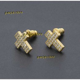 Stud Mens Hip Hop Stud Boucles d'oreilles Bijoux Haute Qualité Mode Or Argent Zircon Croix Boucle D'oreille Pour Hommes 2024 Boucles D'oreilles Designer Bijoux Mode Cadeau Femmes Magasins