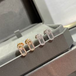 Stud Messica dames diamant noot oorbellen Franse klassieke originele sieraden S925 Earmuffs UFO Holiday Gift 230807
