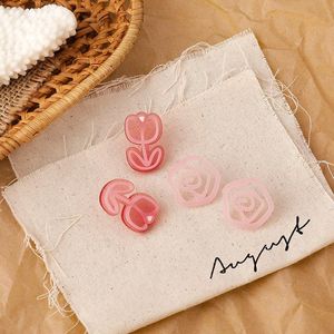 Stud Missnice Summer Cute Flower Acryl Aarrings Girl's Sweet Light Pink Trendy Jewelry for Women Party Gifts