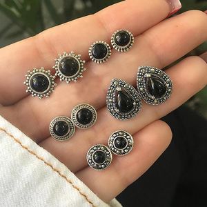 Stud Modyle 5 Paren/Set Big Stone Oorrings For Women Wedding Party Boucle D'Oreille Earring Sieraden Cubic Zirconia Brincos