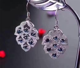 Stud Natural Blue Sapphire Drop Earrings 925 Silver Natural Gemstone Earring Luxe Mode Verlof Party Sieraden 2210228013487