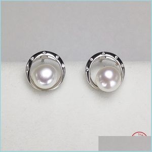 Stud Natural Pearl Earrings S925 Sterling Sier Stud Fashion Jewelry 6-7mm voor vrouwen meisje diy bruiloft cadeau drop levering 2021 bdejewelr dhhky