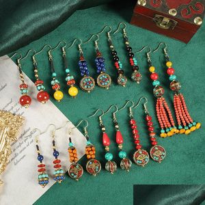 Stud Nepal Tibetaanse geweven oorbellen origineel ontwerp etnische stijl lange kwast Tibet exotische vintage 230424 drop levering sieraden Dhuwg