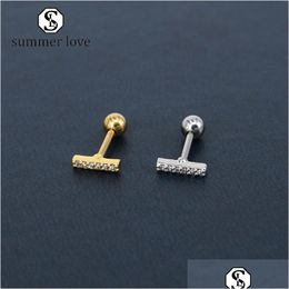 Stud Nouvelle arrivée Cz Simated Diamond Boucles d'oreilles pour femmes Plaqué or Mini Boucle d'oreille en cristal Dainty Simply Party Saint Valentin J Dhgarden Dhnsq