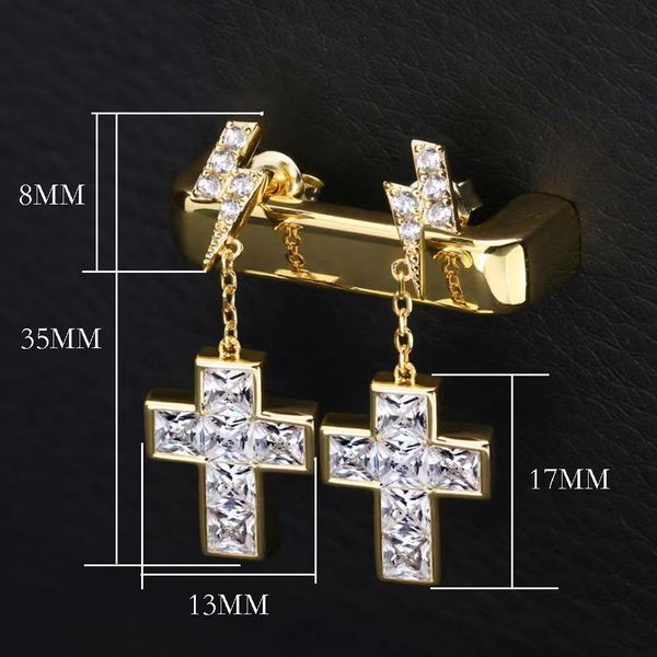 Estudio Nuevo Men Charming Mujeres Pendientes Mujeres Goldia Goldia Bling Pendientes Cross Bonito regalo de joyería para amigos