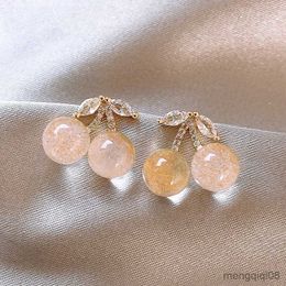 Boucles d'oreilles en cristal de cerise coupées à la mode pour femmes, filles mignonnes, bijoux de fête d'Halloween, cadeau délicat, boucles d'oreilles de styliste de haute qualité 2024